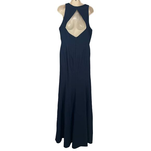NWT Dessy Collection Diamond Cutout Back Trumpet Gown Midnight Navy Sz 16 - Picture 4 of 11